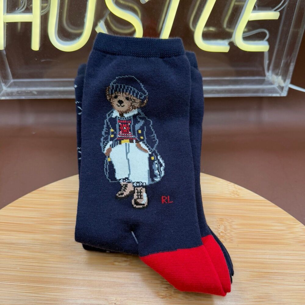 Polo Ralph Lauren Polo Bear Cotton-Blend Dress Socks 3 pack